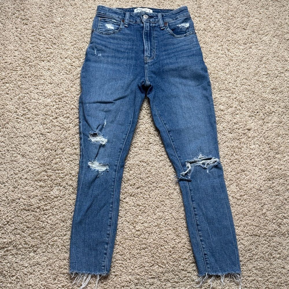 Abercrombie Super Skinny Ankle High Rise Jeans Size 25 Short Curve Love